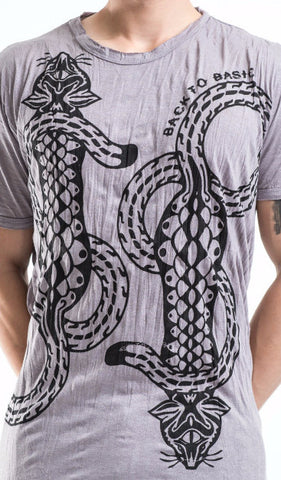 Sure Design Men's Tattoo Gecko T-Shirt Gray