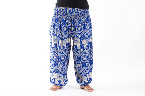 Plus Size Imperial Elephant Unisex Elephant Pants in Blue