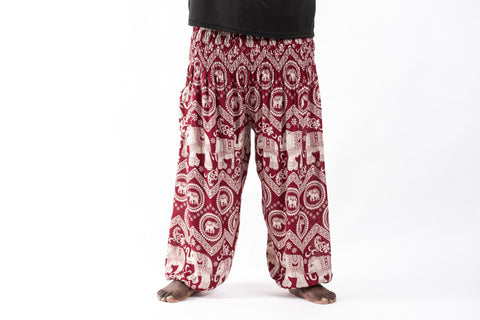 Plus Size Imperial Elephant Unisex Elephant Pants in Red