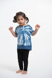 Unisex Kids Indigo Tie Dye Spider T-shirt