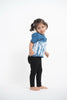 Unisex Kids Indigo Tie Dye Vertical Stripes T-shirt