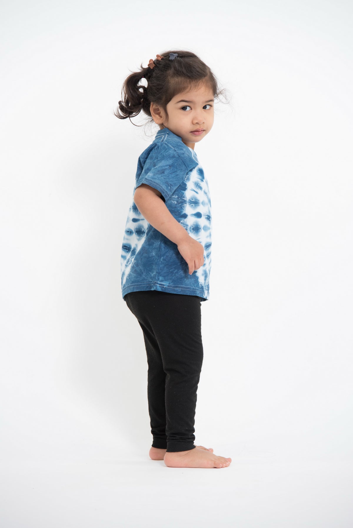 Unisex Kids Indigo Tie Dye Peacock T-shirt