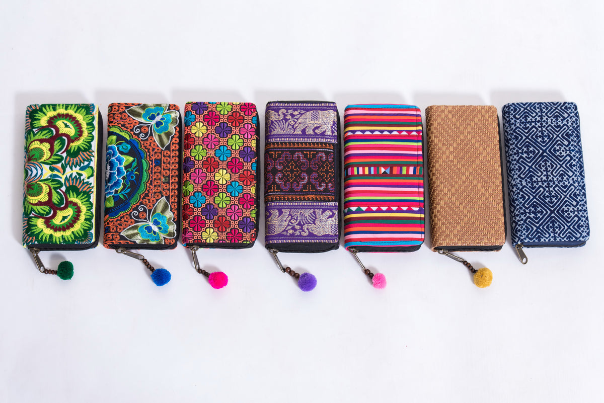 Assorted 4 Piece Set Aztec,Ethnic Hill Tribe Wallet
