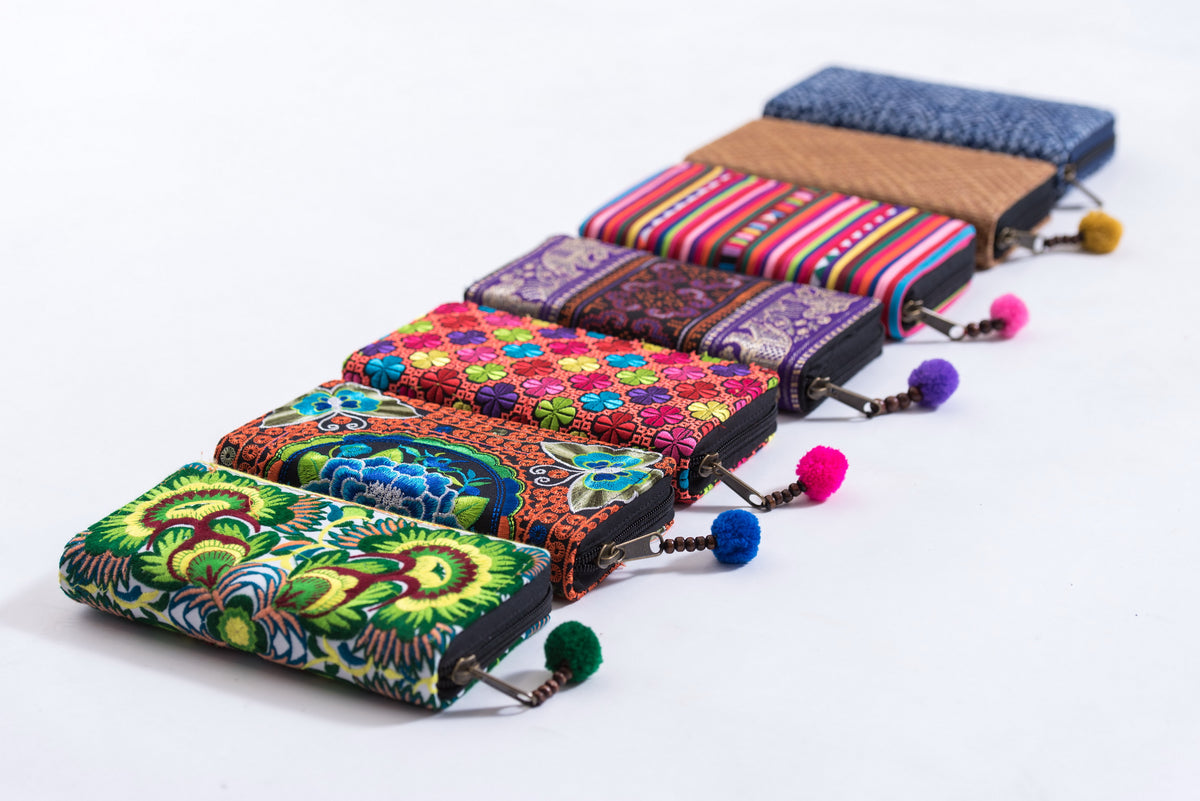 Assorted 4 Piece Set Aztec,Ethnic Hill Tribe Wallet