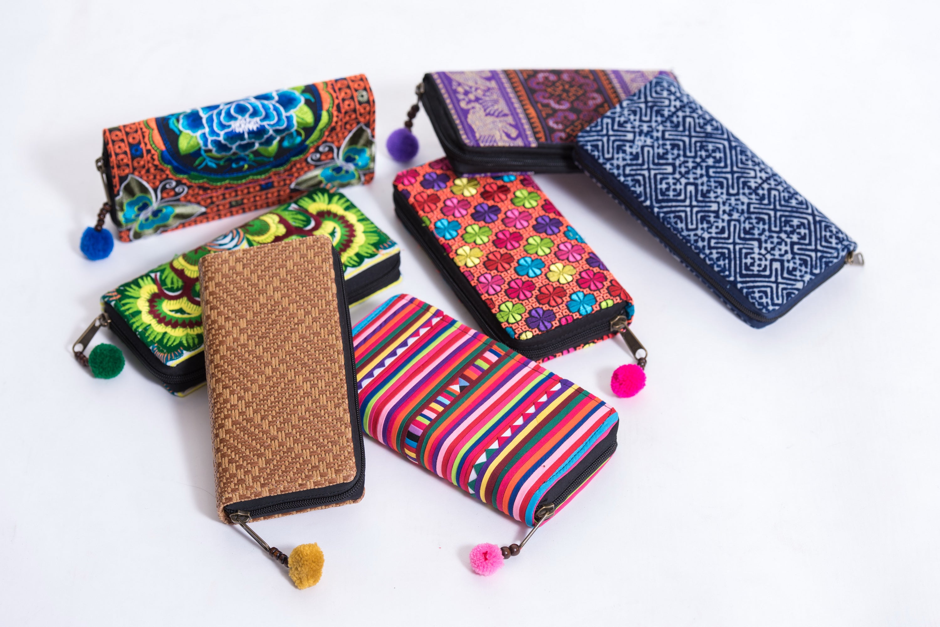 Assorted 4 Piece Set Aztec,Ethnic Hill Tribe Wallet